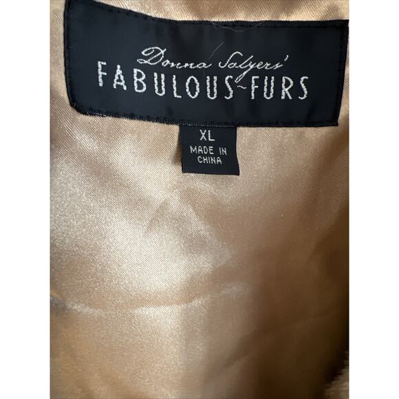 Donna Salyers Fabulous Furs Caramel Cream Color Fox Rabbit Faux Size XL READ - Picture 10 of 16